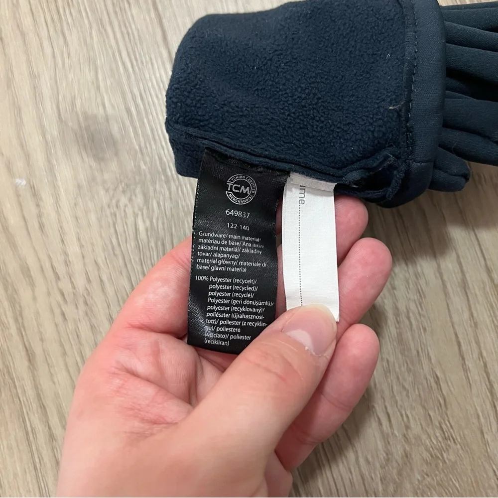 Kids Navy Winter Gloves Fleece Lined Cold Weather EU 122–140 (7-10 years)